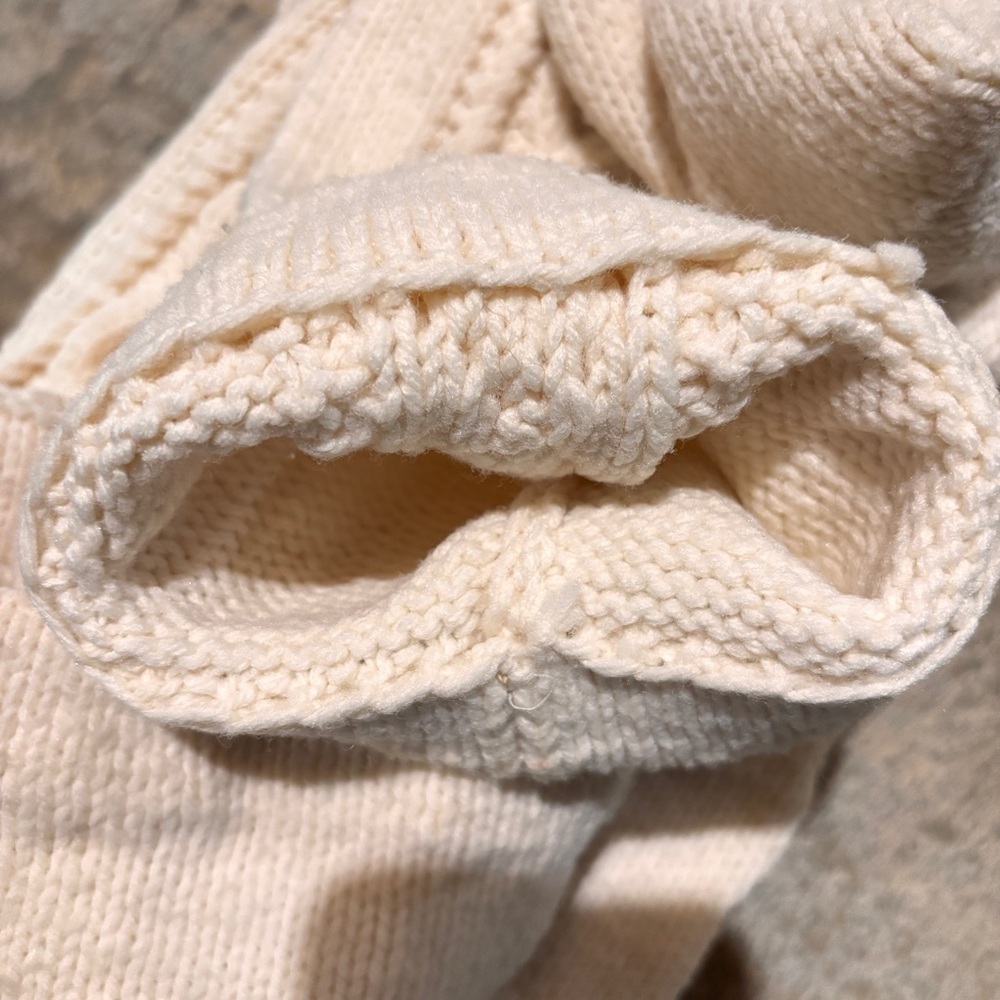 Hand Crafted Cream Hooded Cable Knit Cardigan - Picture 15 of 16